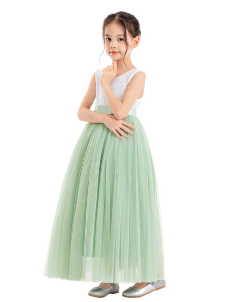 Flower Girl Color Dresses Scalloped Lace Back Special Occasions 207R | Ekidsbridal Flower Girl Color Dresses Scalloped Lace Back Special Occasions 207R | Ekidsbridal