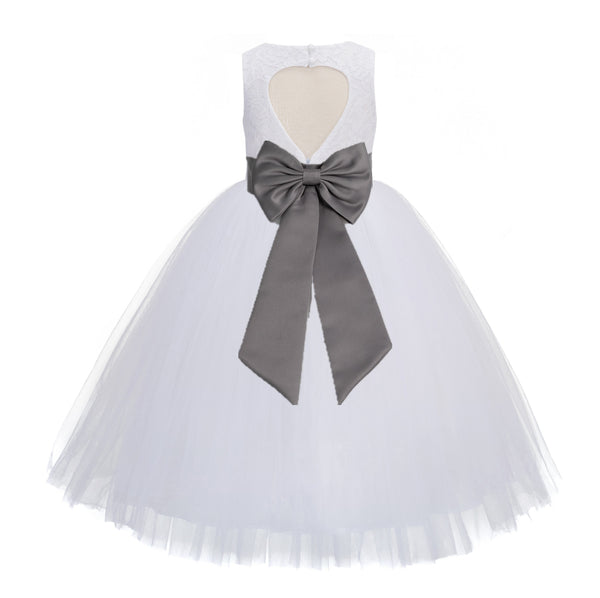 White Floral Lace Heart Cutout Flower Girl Dress Communion Baptism Junior Bridesmaid Dress 172T(3) Coral / 4 White Floral Lace Heart Cutout Flower Girl Dress Communion Baptism Junior Bridesmaid Dress 172T(3) Coral / 4