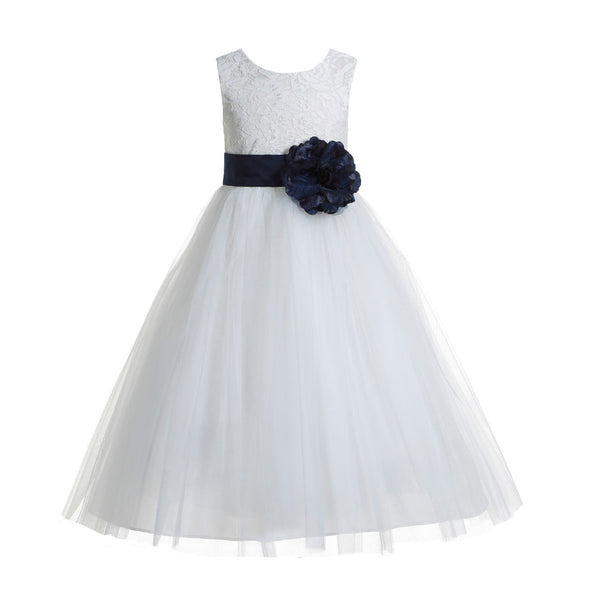 Ivory Floral Lace Heart Cutout Flower Girl Dress Communion Baptism Junior Bridesmaid Dress 172T(2) Jade / 10 Ivory Floral Lace Heart Cutout Flower Girl Dress Communion Baptism Junior Bridesmaid Dress 172T(2) Jade / 10