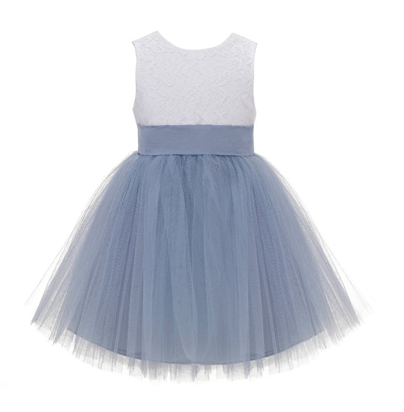 Backless V-Back Lace Flower Girl Dress Mini Bridal Gown Toddler Special Occasion Formal Dresses 206T Blush Pink / 4 Backless V-Back Lace Flower Girl Dress Mini Bridal Gown Toddler Special Occasion Formal Dresses 206T Blush Pink / 4