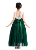 Flower Girl Color Dresses Scalloped Lace Back Special Occasions for Pageants Junior Bridesmaids 207R