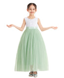 Flower Girl Color Dresses Scalloped Lace Back Special Occasions for Pageants Junior Bridesmaids 207R