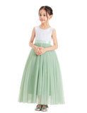 Flower Girl Color Dresses Scalloped Lace Back Special Occasions for Pageants Junior Bridesmaids 207R