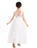 Flower Girl Color Dresses Scalloped Lace Back Special Occasions for Pageants Junior Bridesmaids 207R