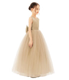 Satin Backless Tulle Flower Girl Dresses for Special Occasions Bridesmaid Pretty Princess Gown 722