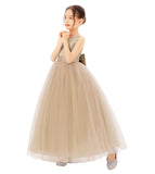 Satin Backless Tulle Flower Girl Dresses for Special Occasions Bridesmaid Pretty Princess Gown 722