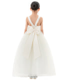 Satin Backless Tulle Flower Girl Dresses for Special Occasions Bridesmaid Pretty Princess Gown 722