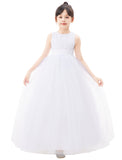 Floral Lace Heart Cutout Flower Girl Dresses for Wedding Pageants Junior Bridesmaid Gown 172noFT