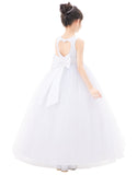 Floral Lace Heart Cutout Flower Girl Dresses for Wedding Pageants Junior Bridesmaid Gown 172noFT