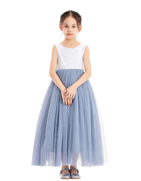 Flower Girl Color Dresses Scalloped Lace Back Pretty Princess Beauty Pageants for Toddlers  207noR