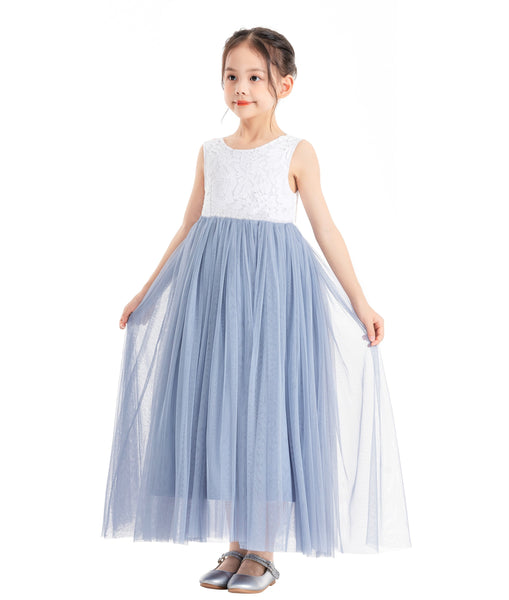 Flower Girl Color Dresses Scalloped Lace Back Pretty Princess Beauty Pageants for Toddlers  207noR