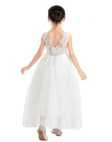 Flower Girl Color Dresses Scalloped Lace Back Pretty Princess Beauty Pageants for Toddlers  207noR