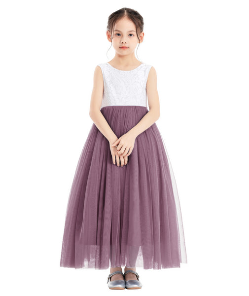 Flower Girl Color Dresses Scalloped Lace Back Pretty Princess Beauty Pageants for Toddlers  207noR