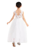 Flower Girl Color Dresses Scalloped Lace Back Pretty Princess Beauty Pageants for Toddlers  207noR