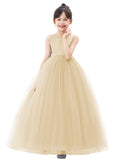 V-Back Satin Flower Girl Dresses with Pearl Beaded Trim for Communion Baptism Christening Gown 241