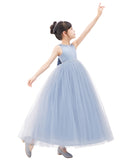 V-Back Satin Flower Girl Dresses with Pearl Beaded Trim for Communion Baptism Christening Gown 241