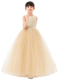 Satin Heart Cutout Tulle Flower Girl Dresses Pretty Princess Ballroom Dance Recital Junior Prom 247