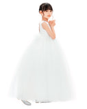 Satin Heart Cutout Tulle Flower Girl Dresses Pretty Princess Ballroom Dance Recital Junior Prom 247