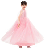 V-Back Flower Girl Dress with Tulle Sleeves for Special Occasions Wedding Beauty Pageant Recital 249