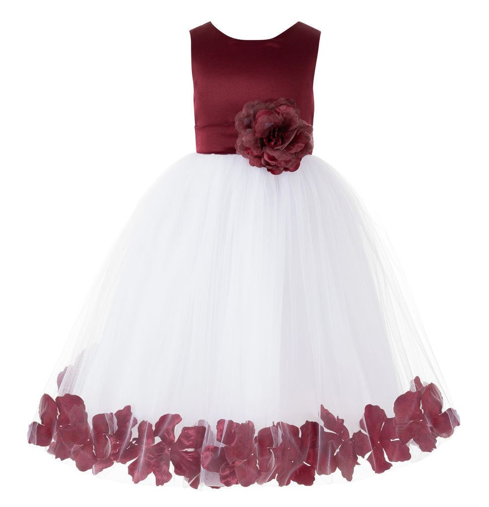 White Elegant Bridesmaid Pageant Special Occasions Rose Petals Flower