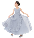 Ruffle Trim Chiffon Flower Girl Dress Pretty Princess Special Events Birthday Party Ballroom 324