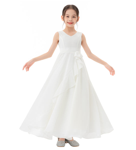 Ruffle Trim Chiffon Flower Girl Dress Pretty Princess Special Events Birthday Party Ballroom 324