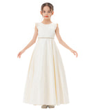 Satin V-Back Dress with Rhinestone for Special Occasions Beauty Pageants Junior Bridesmaids 326