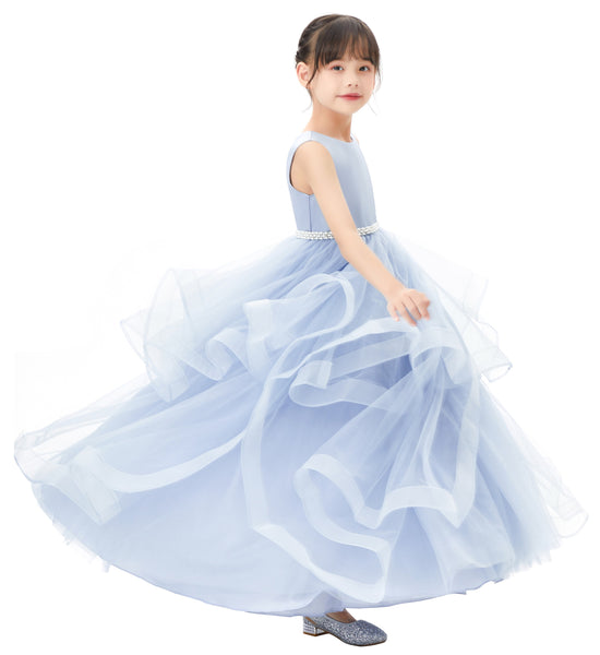 Heart Cutout Ruffle Skirt Flower Girl Dress Junior Bridesmaid Wedding Reception Birthday Party 329