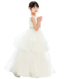 Heart Cutout Ruffle Skirt Flower Girl Dress Junior Bridesmaid Wedding Reception Birthday Party 329