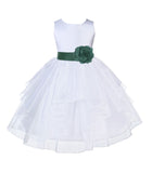 White Shimmering Organza Flower Girl Dress Wedding Junior Bridesmaid Pageant Special Events 4613S(4)