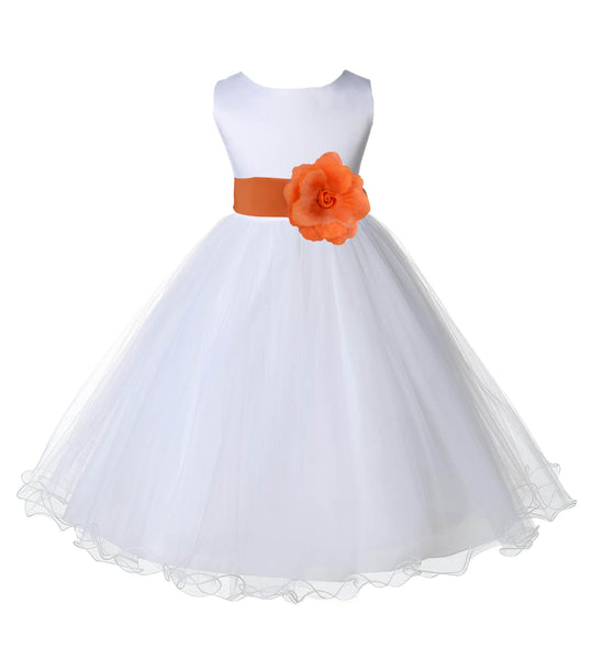 white wedding dress with orange sash Burnt orange wedding dresses