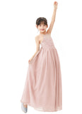 Halter Lace Criss-Cross Flower Girl Dress Wedding Reception Father Daughter Dance Photoshoots L248