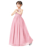 Halter Lace Criss-Cross Flower Girl Dress Wedding Reception Father Daughter Dance Photoshoots L248