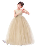 V-Back Flower Girl Dress with Rhinestones Formal Photoshoots Graduation Ceremony Dance Recital PR123