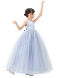 V-Back Flower Girl Dress with Rhinestones Formal Photoshoots Graduation Ceremony Dance Recital PR123