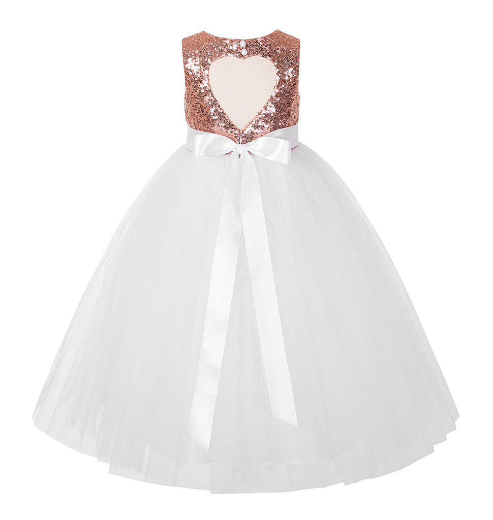 Sequins Heart Cutout Tulle Flower Girl Dress Junior Beauty Pageant Holiday Special Occasions 172seq(1) Gold / Ivory / 5 Sequins Heart Cutout Tulle Flower Girl Dress Junior Beauty Pageant Holiday Special Occasions 172seq(1) Gold / Ivory / 5