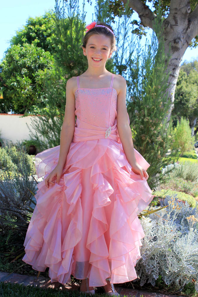 Elegant Rhinestone Organza Pleated Ruffled Beauty Pageant Special Occasion Flower Girl Dress 164S(2) Dusty Rose / 6 Elegant Rhinestone Organza Pleated Ruffled Beauty Pageant Special Occasion Flower Girl Dress 164S(2) Dusty Rose / 6
