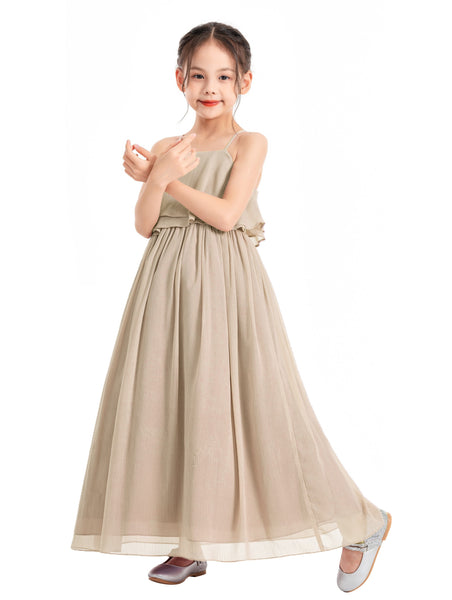 A-Line Ruffle Chiffon Flower Girl Dresses for Special Occasions Junior Pageant Princess Gown 192