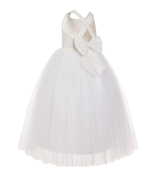 Crossed Straps A-Line Flower Girl Dress Junior Bridesmaid Dresses Formal Special Occasions 177(1)