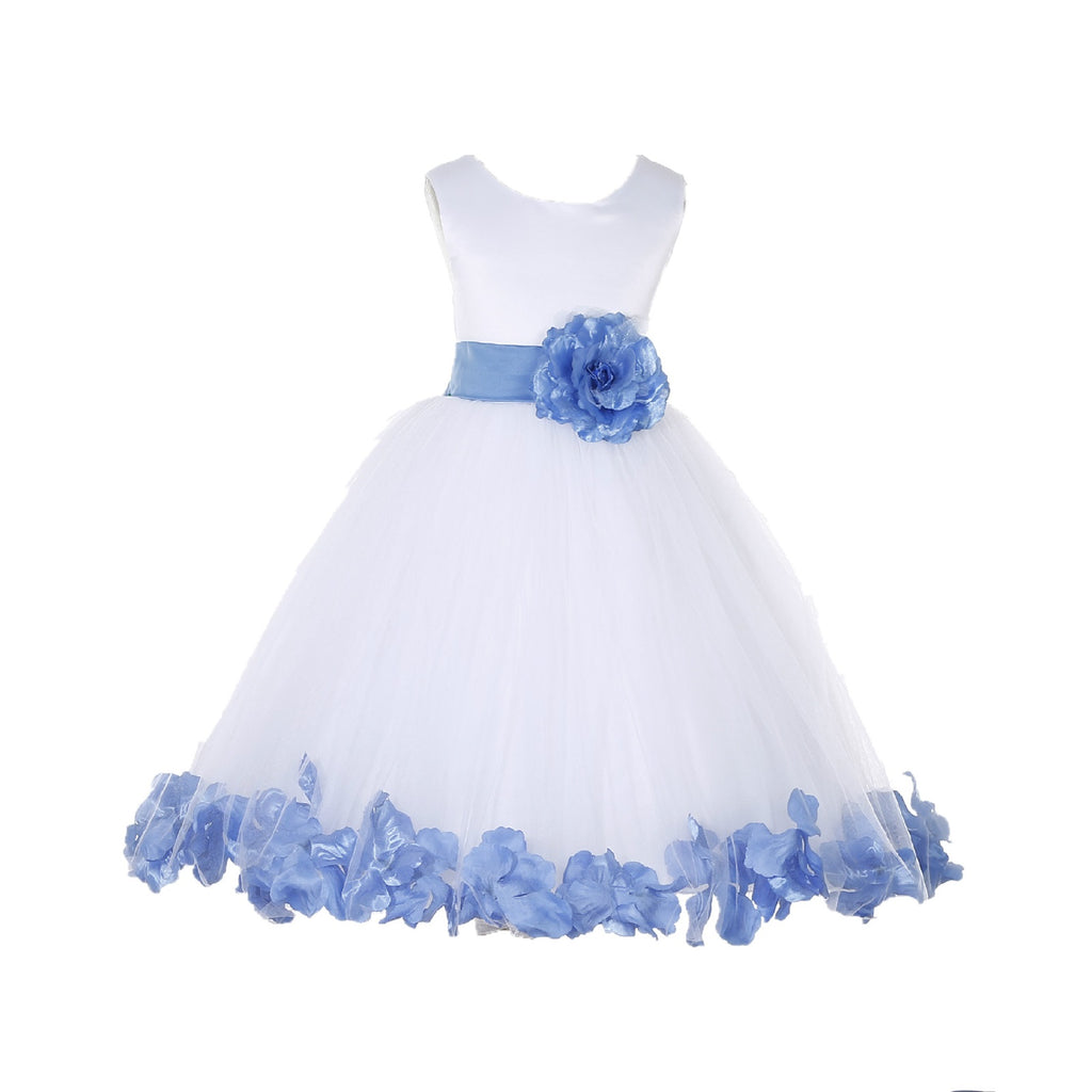 White Tulle Floral Petals Flower Girl Dress Special Occasions Junior Pageant Wedding Holiday 302S(5) Champagne / 4 White Tulle Floral Petals Flower Girl Dress Special Occasions Junior Pageant Wedding Holiday 302S(5) Champagne / 4