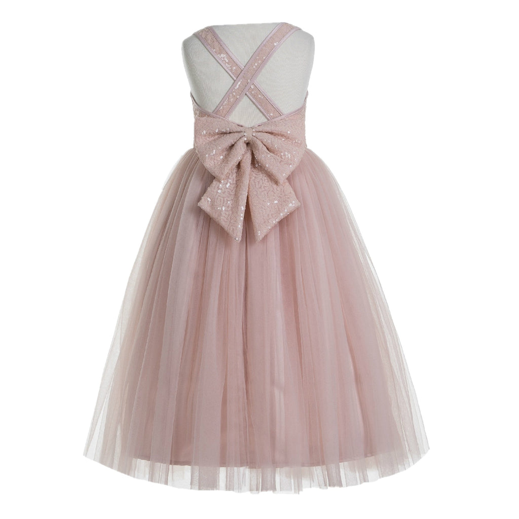 Crossed Straps A-Line Flower Girl Dress Junior Bridesmaid Dresses Formal Special Occasions 177(2) dusty rose / 2 Crossed Straps A-Line Flower Girl Dress Junior Bridesmaid Dresses Formal Special Occasions 177(2) dusty rose / 2