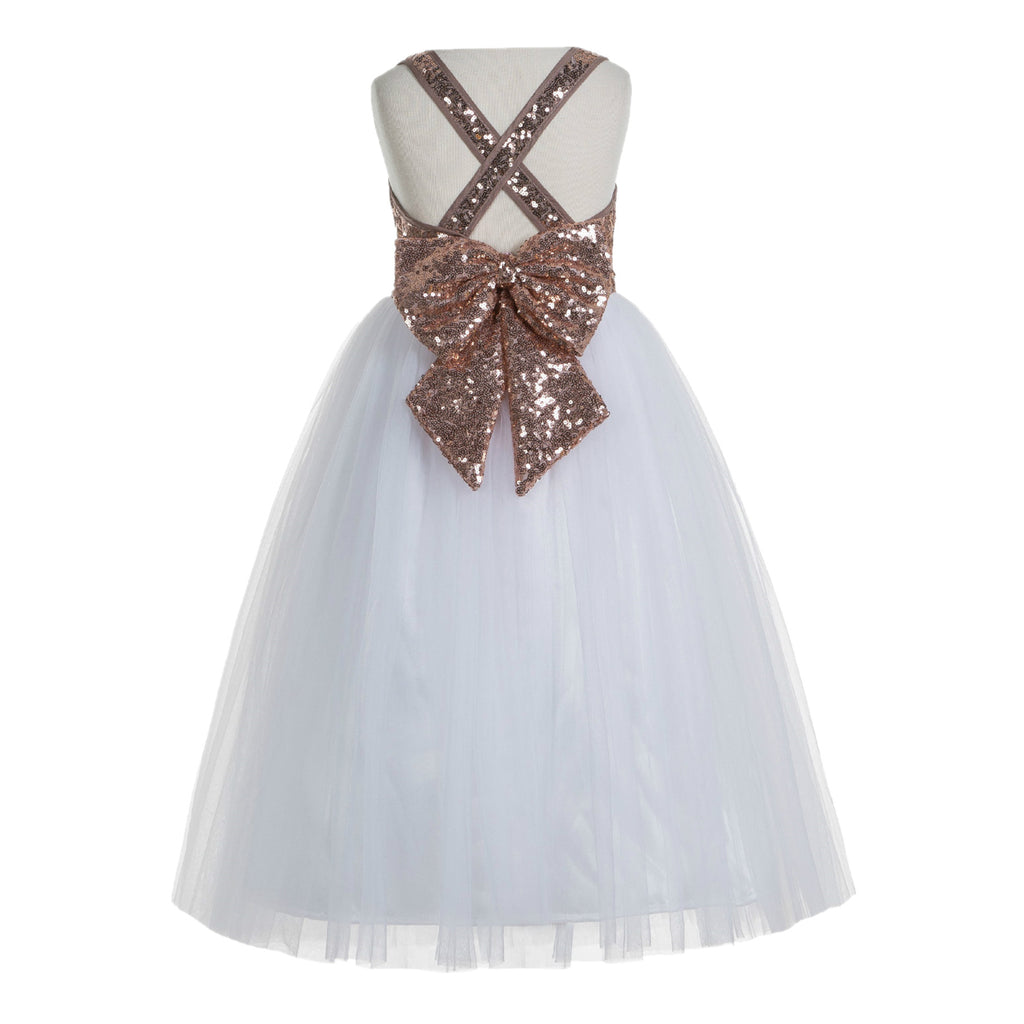Crossed Straps A-Line Flower Girl Dress Junior Bridesmaid Dresses Form | Ekidsbridal Crossed Straps A-Line Flower Girl Dress Junior Bridesmaid Dresses Form | Ekidsbridal