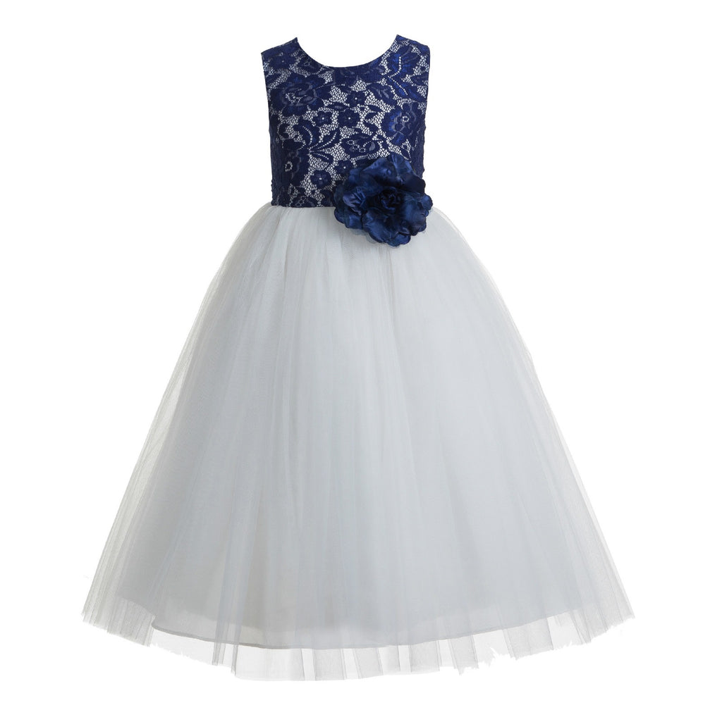 Floral Lace Heart Cutout Flower Girl Dress Junior Pageant Communion Ba | Ekidsbridal Floral Lace Heart Cutout Flower Girl Dress Junior Pageant Communion Ba | Ekidsbridal