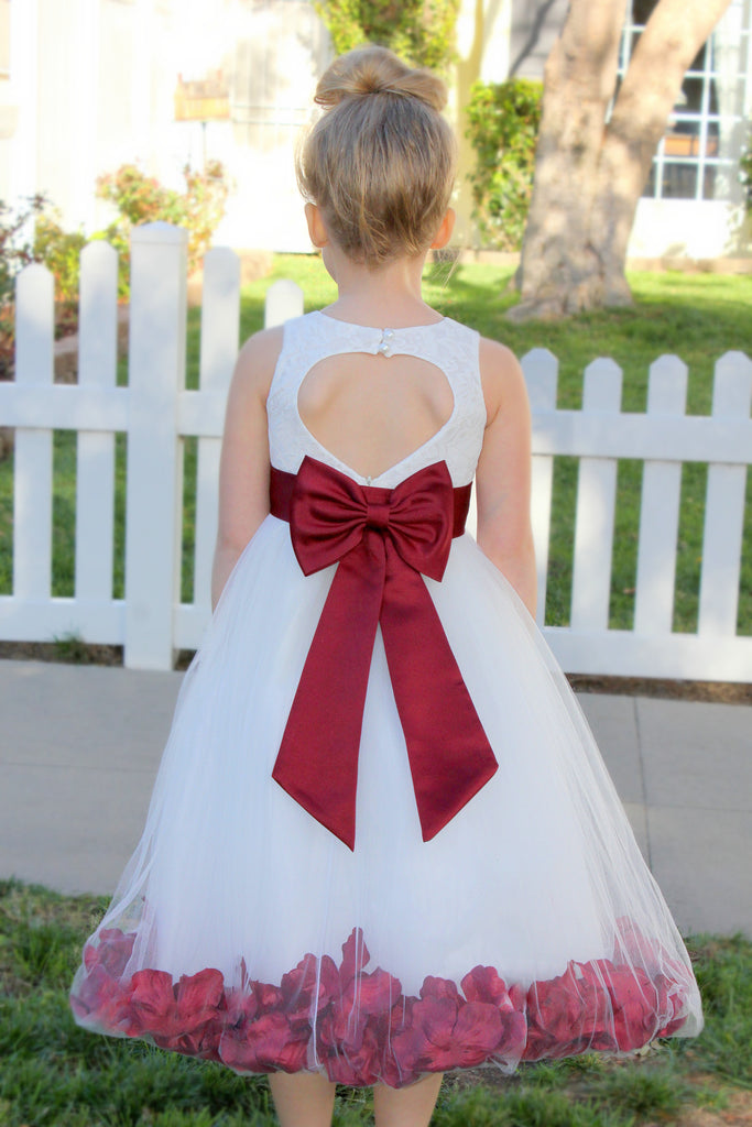 ivory and red flower girl dresses NINI / Blush & Ivory Flower Girl Dress
