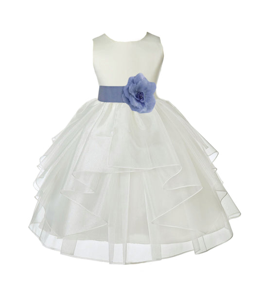 Ivory Shimmering Organza Flower Girl Dress Wedding Junior Bridesmaid Pageant Special Events 4613S(3)