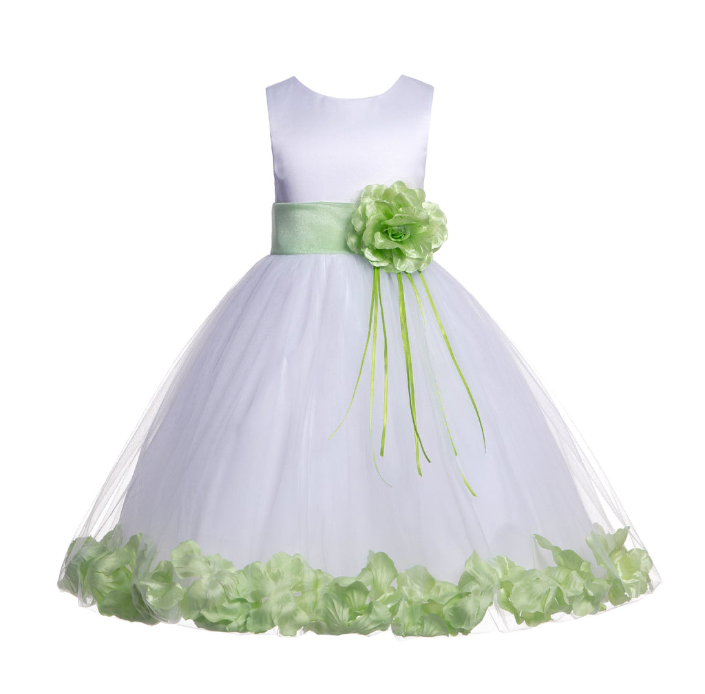 thumbnail image 2 of Pretty Wedding Flower Girl Dress In Soft White Tulle With Mixed Rose Petals – Perfect For Pageants, Recitals & Parties 2 of 2