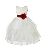 Ivory Shimmering Organza Flower Girl Dress Wedding Junior Bridesmaid Pageant Special Events 4613S(1)