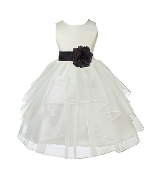 Ivory Shimmering Organza Flower Girl Dress Wedding Junior Bridesmaid Pageant Special Events 4613S(1)