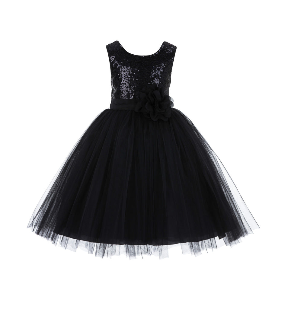 Formal Sequins Bodice Ruffle Tulle Flower Girl Dress Wedding Easter To | Ekidsbridal Formal Sequins Bodice Ruffle Tulle Flower Girl Dress Wedding Easter To | Ekidsbridal