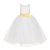 Ivory Floral Lace Flower Girl Dress Special Events Christening Pageant Gown Communion Recital LG7(2)
